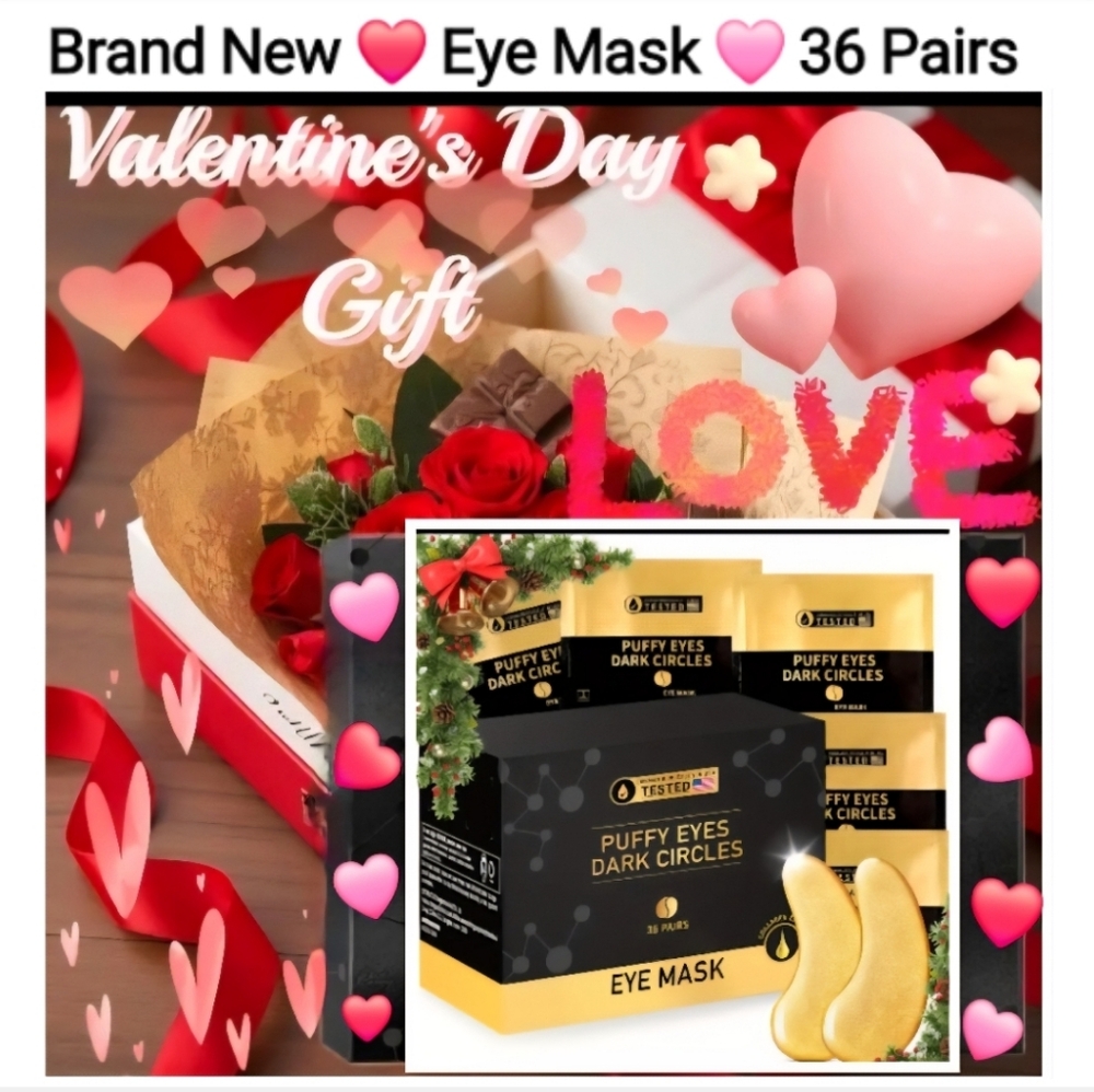 24K Gold Eye Mask, 36 Pairs, Professional Care for Puffy, Dark Circles, Eyes